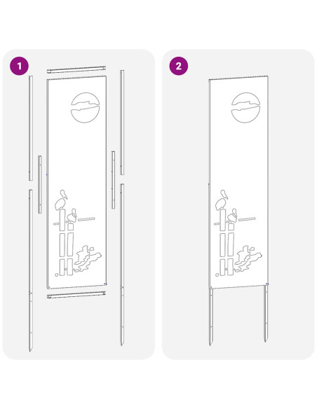 Schermo per privacy in giardino Traforo Ruggine 32 x 140 cm