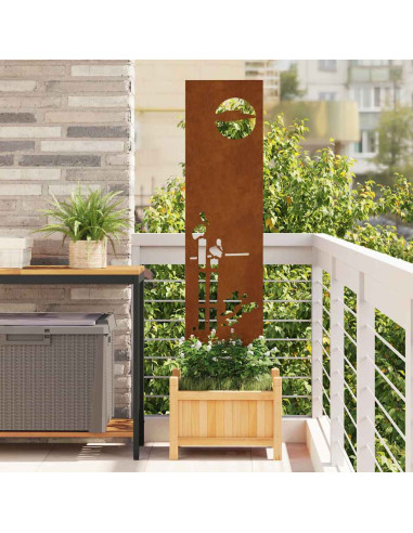 Schermo per privacy in giardino Traforo Ruggine 32 x 140 cm