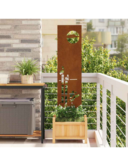 Schermo per privacy in giardino Traforo Ruggine 32 x 140 cm