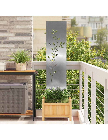 Pannello Decorativo da Giardino Argento 32 x 140 cm