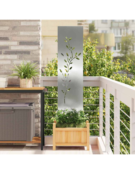 Pannello Decorativo da Giardino Argento 32 x 140 cm
