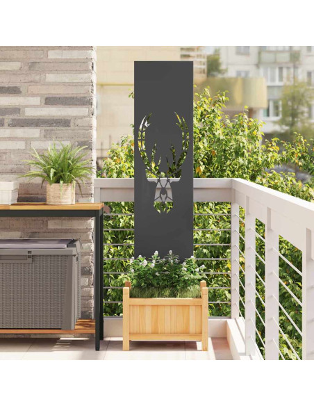 Pannello Decorativo da Giardino Nero 32 x 140 cm
