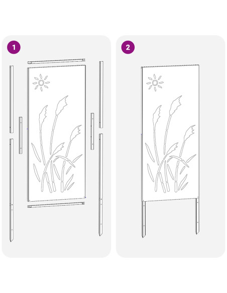 Pannello Decorativo da Giardino Argento 50 x 140 cm