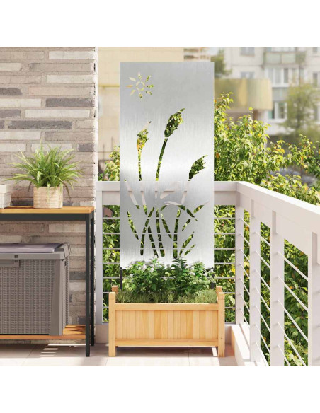 Pannello Decorativo da Giardino Argento 50 x 140 cm