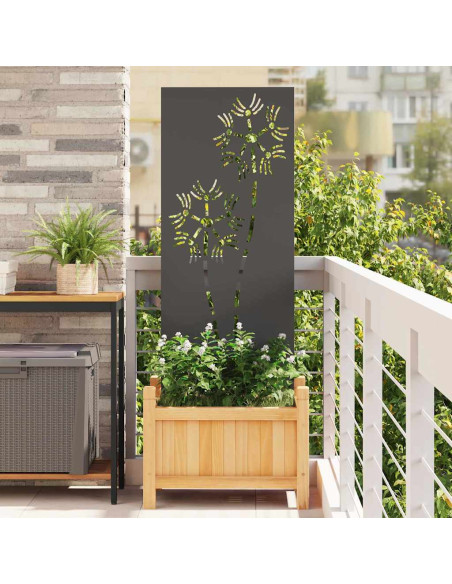 Pannello Decorativo da Giardino Nero 50 x 140 cm