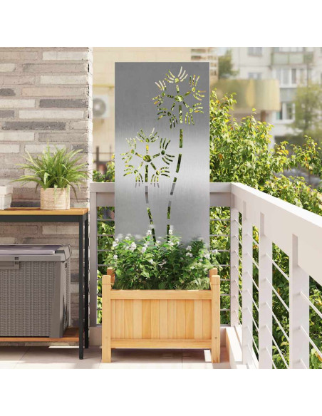 Pannello Decorativo da Giardino Argento 50 x 140 cm