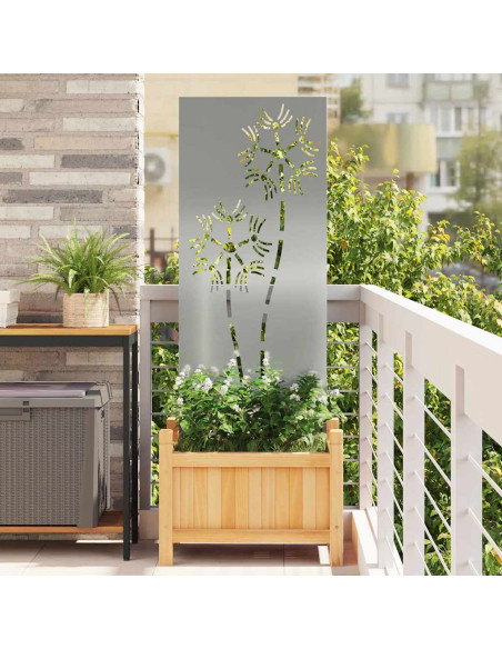 Pannello Decorativo da Giardino Argento 50 x 140 cm