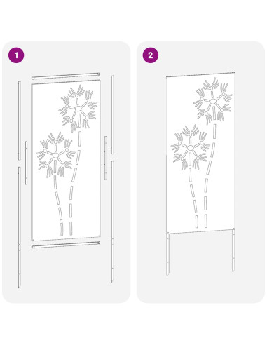 Schermo per privacy in giardino Traforo Ruggine 50 x 140 cm