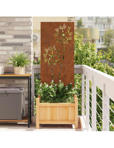 Schermo per privacy in giardino Traforo Ruggine 50 x 140 cm