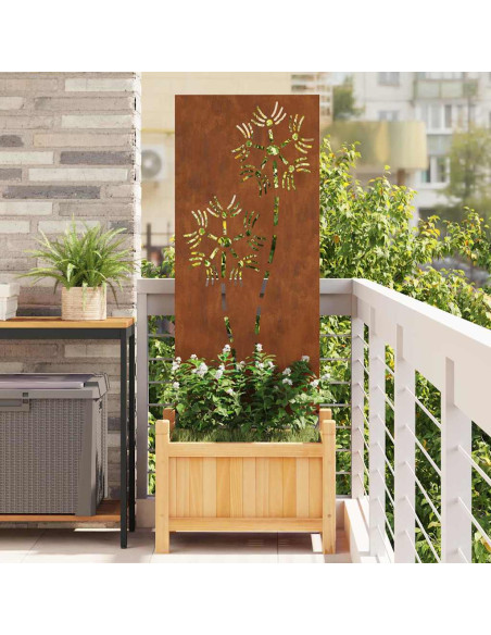 Schermo per privacy in giardino Traforo Ruggine 50 x 140 cm