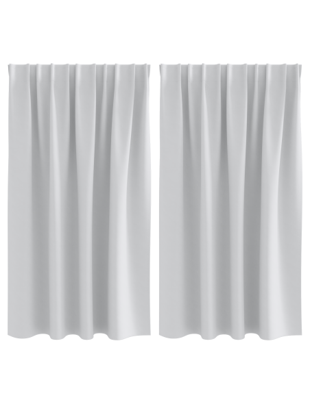 Tende con tende 2 pcs Grigio Chiaro 140 x 140 cm Poliestere