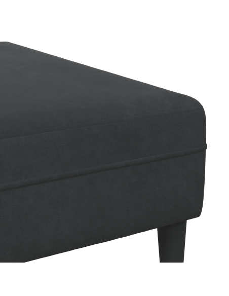Divano in Velluto con cuscino con cuscino 3 pcs Nero 208 cm Velluto