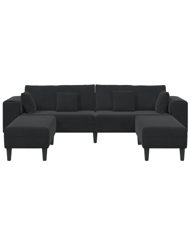 Divano con cuscino 3 pcs Nero Velluto