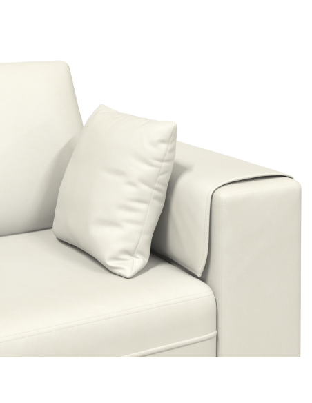 Divano in Velluto con cuscino con cuscino 3 pcs Crema 208 cm Velluto
