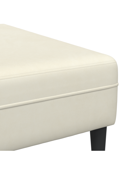 Divano con cuscino 3 pcs Crema Velluto