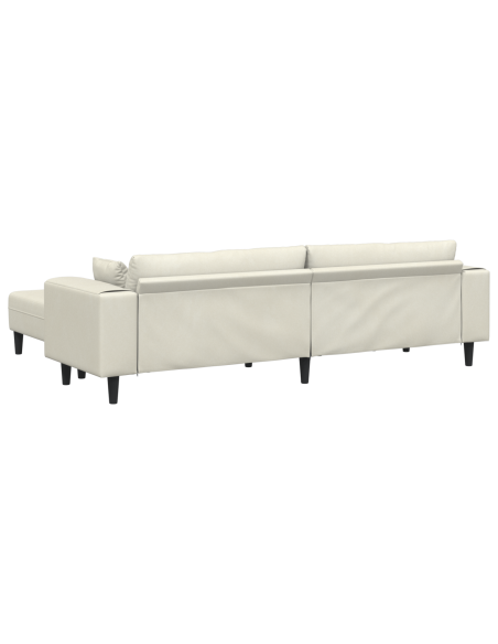 Divano in Velluto con cuscino con cuscino 3 pcs Crema 208 cm Velluto
