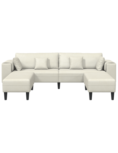 Divano con cuscino 3 pcs Crema Velluto