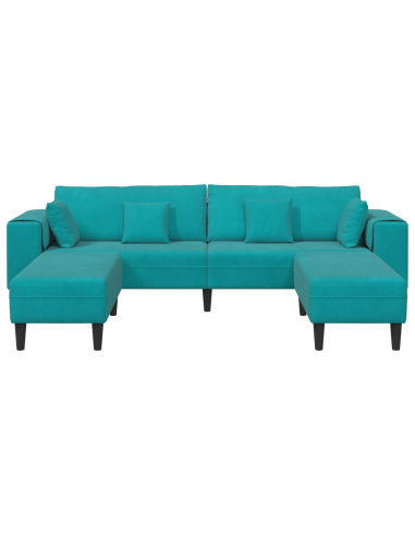 Divano con cuscino 3 pcs Turchese Velluto