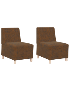 Unità di Divano Modulare Senza Braccioli 2 pcs Marrone 2