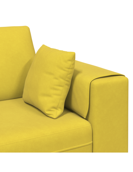 Divano in Velluto con cuscino con cuscino 3 pcs Giallo 208 cm Velluto