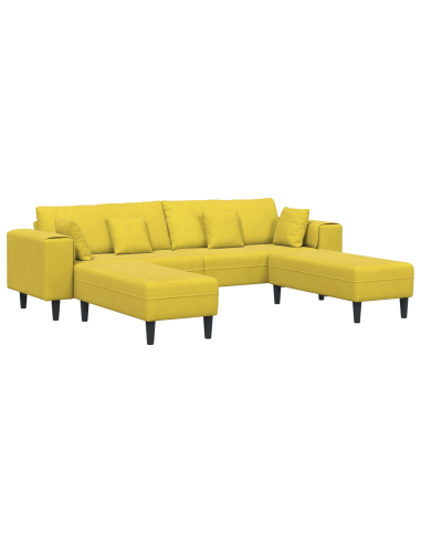 Divano con cuscino 3 pcs Giallo Velluto