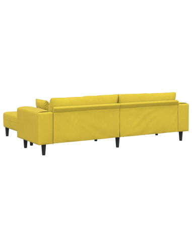 Divano con cuscino 3 pcs Giallo Velluto