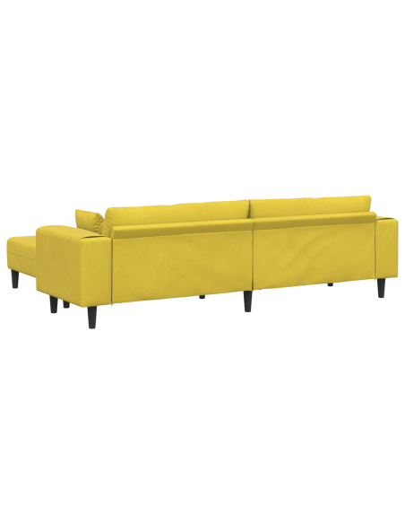 Divano in Velluto con cuscino con cuscino 3 pcs Giallo 208 cm Velluto