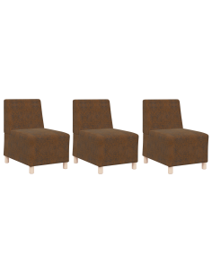 Unità di Divano Modulare Senza Braccioli 3 pcs Marrone 2