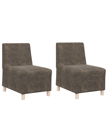 Unità di Divano Modulare Senza Braccioli 2 pcs Grigio scuro