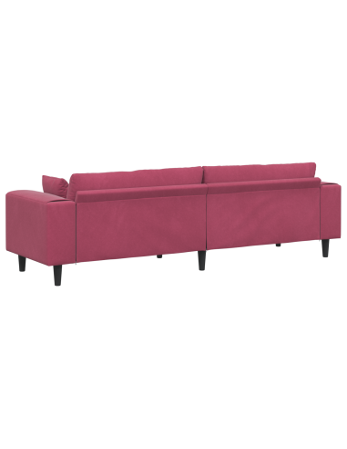 Divano con cuscino Rosso Vino 250 x 77 x 76 cm Velluto
