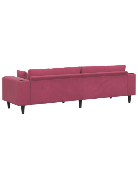 Divano con cuscino Rosso Vino 250 x 77 x 76 cm Velluto
