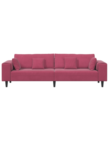 Divano con cuscino Rosso Vino 250 x 77 x 76 cm Velluto