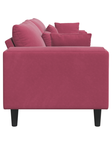 Divano con cuscino Rosso Vino 250 x 77 x 76 cm Velluto