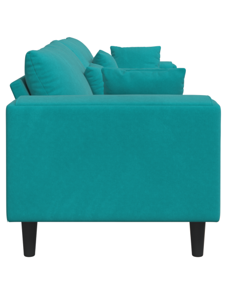Divano con cuscino Turchese 250 x 77 x 76 cm Velluto