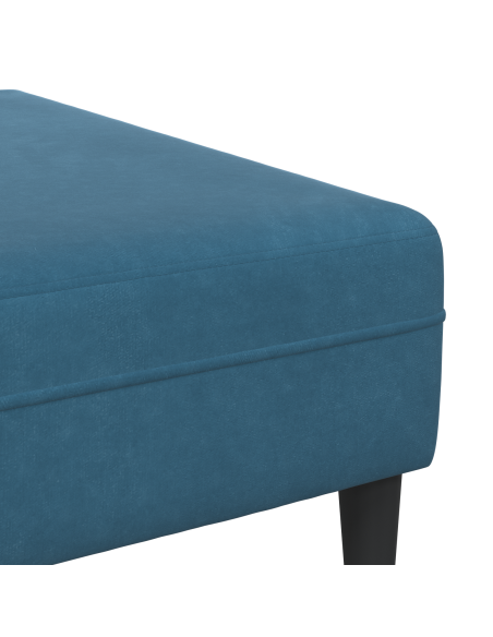 Divano in Velluto con cuscino con cuscino 3 pcs Blu 208 cm Velluto