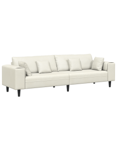 Divano con cuscino Crema 250 x 77 x 76 cm Velluto 2