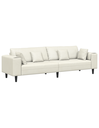 Divano con cuscino Crema 250 x 77 x 76 cm Velluto