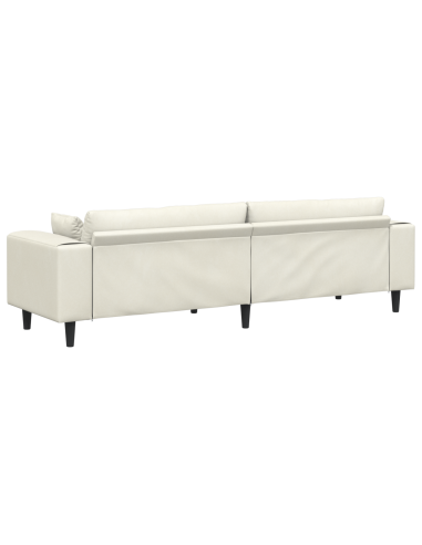 Divano con cuscino Crema 250 x 77 x 76 cm Velluto