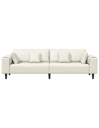 Divano con cuscino Crema 250 x 77 x 76 cm Velluto