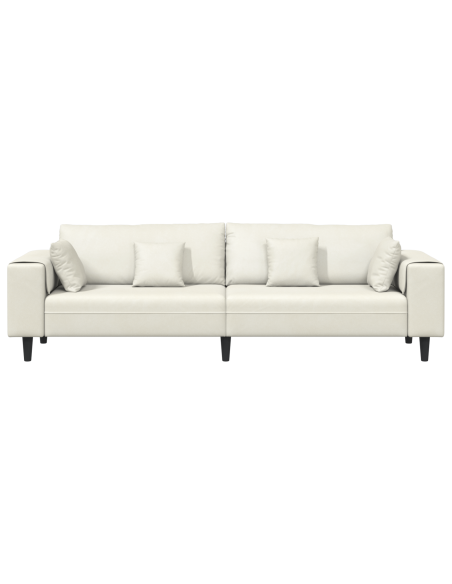 Divano con cuscino Crema 250 x 77 x 76 cm Velluto