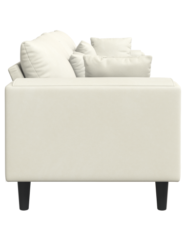 Divano con cuscino Crema 250 x 77 x 76 cm Velluto