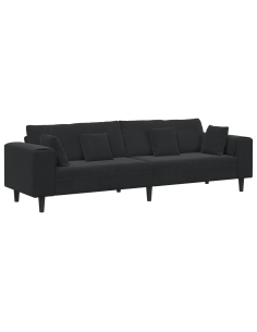 Divano con cuscino Nero 250 x 77 x 76 cm Velluto 2
