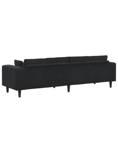 Divano con cuscino Nero 250 x 77 x 76 cm Velluto