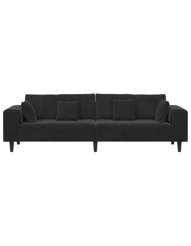Divano con cuscino Nero 250 x 77 x 76 cm Velluto