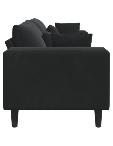 Divano con cuscino Nero 250 x 77 x 76 cm Velluto