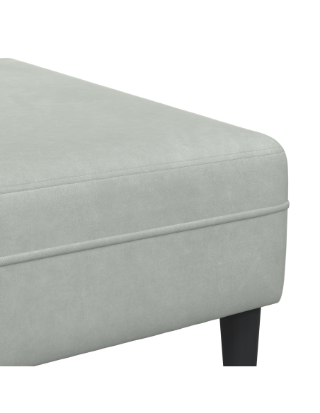 Divano in Velluto 3 pcs Grigio chiaro 208 cm Velluto