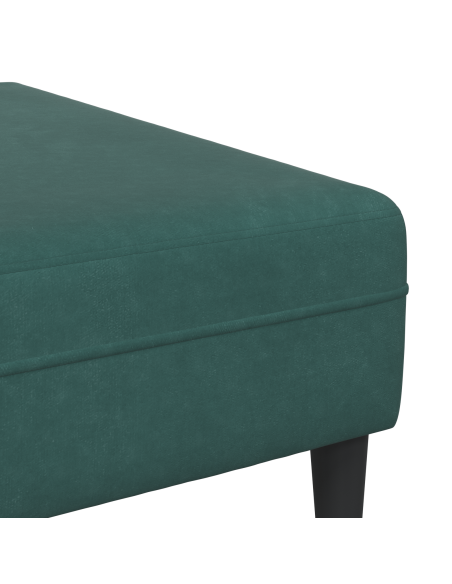 Divano in Velluto con cuscino con cuscino 3 pcs Verde Scuro 208 cm Velluto
