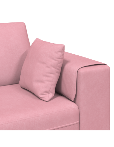 Divano in Velluto con cuscino con cuscino 3 pcs Rosa 208 cm Velluto