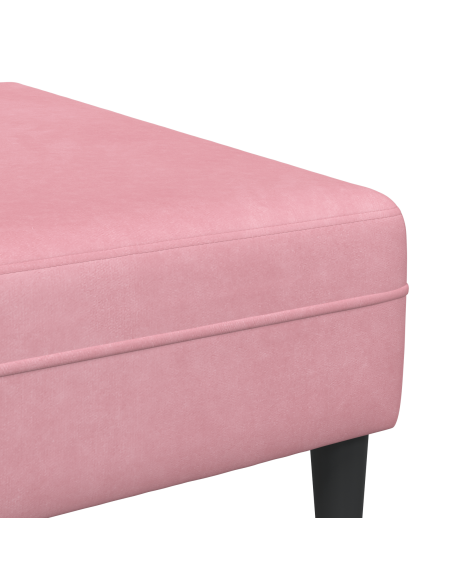 Divano in Velluto con cuscino con cuscino 3 pcs Rosa 208 cm Velluto