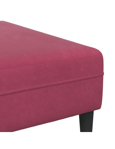 Divano con cuscino 3 pcs Rosso Vino Velluto